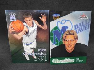 lot 212 image: (2) 1998 Dirk Nowitzki Rookie Card