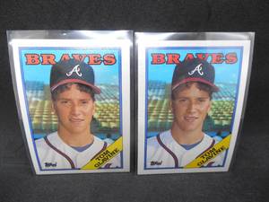 lot 215 image: (2) 1988 Topps Tom Glavine Rookie Cards #779
