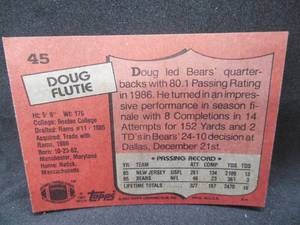 lot 219 image: 1987 Topps Doug Flutie Rookie Card #45