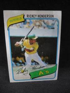 lot 228 image: 1980 Topps Rickey Henderson Rookie Card #482 Fair Condition