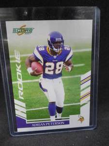 lot 235 image: 2007 Score Adrian Peterson Rookie Card #341 LK
