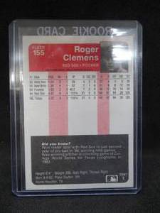 lot 262 image: 1985 Fleer Roger Clemens Rookie Card #155
