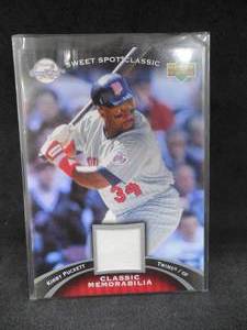 lot 275 image: 2007 Upper Deck Sweet Spot Kirby Puckett Jersey Relic card