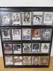 lot 290 image: (20) Autograph Sports Cards with Cases & Display