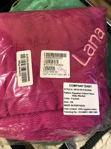 lot 58 image: Egyptian Cotton Fleece Baby Blanket, Fuchsia, BF22-OS-FUCHSIA, NEW