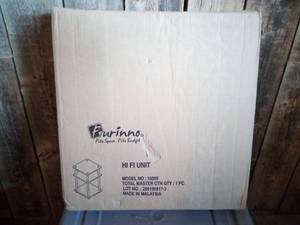 lot 12 image: Turn-N-Tube Easy Assembly Wood Black Multipurpose Shelf