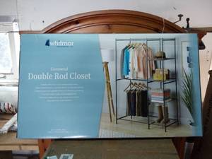 lot 65 image: 19.50 in. D x 45.38 in. W x 68 in. H. Gunmetal Steel Double Rod Closet System