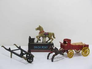 lot 55 image: Cast Iron Toys & Mechanical Horse Bank