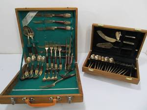 lot 56 image: 2 Sets of Vintage Gold Plated Flatware