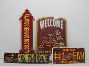 lot 233 image: Lot of 4 MN GOPHERS Display Signs