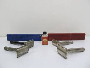 lot 147 image: Lot of Old Vintage Safety & Straight Razors