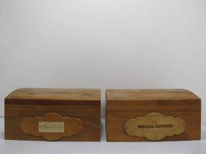 lot 269 image: 2 Dome Top Small Wood Chest Boxes