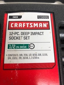 lot 199 image: CRAFTSMAN 12-Piece Deep Impact Socket Set