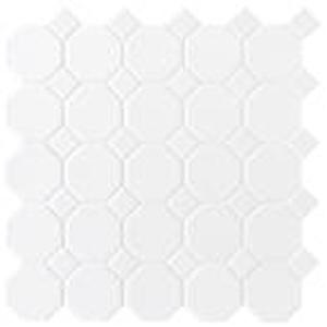 lot 32 image: Daltile Matte White Octagon Dot 12 in. x 12 in. x 6mm Ceramic Mosaic Floor and Wall Tile (1 sq. ft.  piece) 20 sq. ft.
