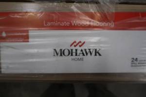 lot 37 image: Mohawk Home Glenview Hickory 10mm Thick Laminate Flooring with SplashDefense Technology  2mm Pad Attached - 145.12 sq. ft