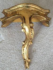 lot 8 image: Two Ornate Gold Wall Mount Shelves