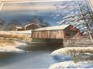 lot 26 image: Signed and Numbered Framed Art of a Beautiful Bridge Scene