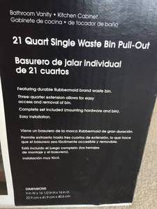 lot 33 image: Rubbermaid Waste Bin Pull Out System (NEW)