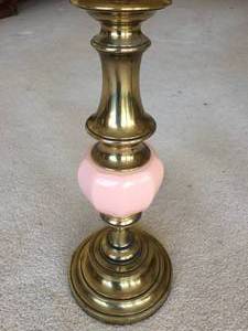 lot 35 image: Two Brass & Ceramic Table Lamps