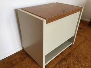 lot 56 image: Metal Rolling File Cabinet with Wooden Top