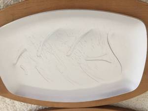 lot 59 image: Six Wooden Serving Plates with Metal Trays
