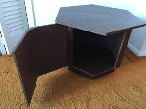 lot 67 image: Wooden Hexagon Table With Storage