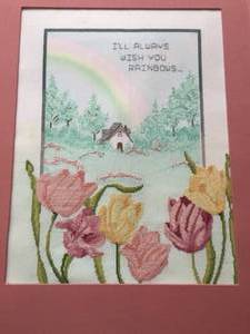 lot 115 image: Embroidered Rainbow Framed art