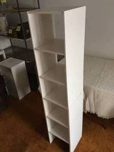 lot 120 image: White Wooden Shelving Unit