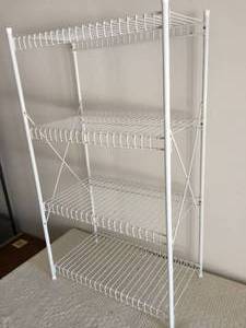 lot 126 image: White Wire Four Shelf Storage