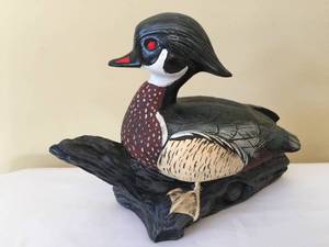 lot 176 image: Tollpi Hand Painted Duck Statue