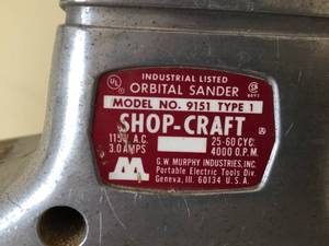 lot 190 image: Shop-Craft Orbital Sander