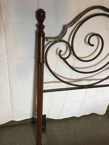 lot 258 image: Ornate Metal Headboard With Bed Frame