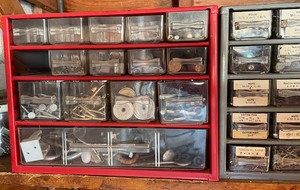 lot 263 image: 3 Hardware Organizers Full of Hardware