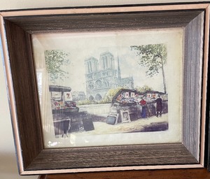 lot 194 image: Two Vintage Framed Art Pieces by Leaudu