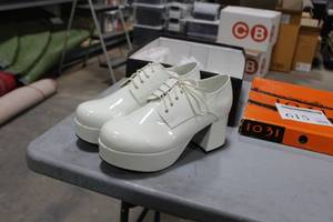 ellie 1031 Mens 3 Heel Disco Platform Shoes 312-Pimp Large White (in box)
