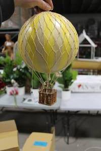 Lot of (2) Authentic Models Travels Light Balloon Basket Dcor Yellow 11 (in box)