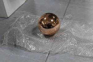 Lot of (24) Glass Orb Rose Gold (in box)