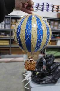 Lot of (2) Authentic Models Travels Light Balloon Basket Dcor Blue 11 (in box)
