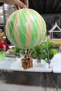 Lot of (2) Authentic Models Travels Light Balloon Basket Dcor True Green 11 (in box)