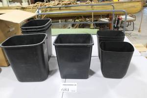 Lot of (8) Plastic Trash Cans