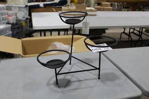 Lot of (2) Planter Stand 3-tier Black 21Dx17H (in box)
