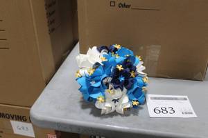 Lot of (46) Handmade Paper Flower Bouquet Dcor