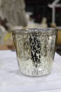 Lot of (12) Glass Candleholder Table Dcor Gold 5Dx5H