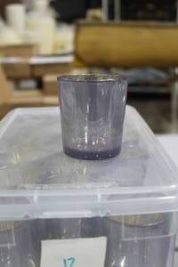 Lot of (36) Glass Candleholder Table Dcor Blue 2-12Dx2-34H