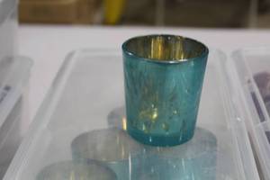 Lot of (29) Glass Candleholder Table Dcor Teal 2-12Dx2-34H