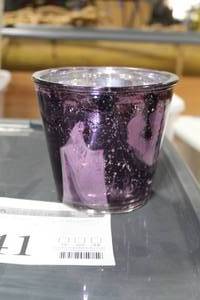 Lot of (12) Glass Candleholder Table Dcor Purple 5Dx5H