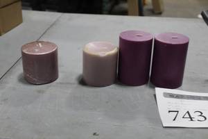Lot of (42) Cylinder Candle PurplePink Glitter 34