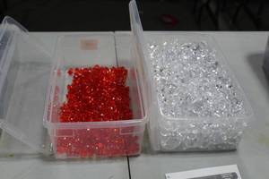 Lot of Plastic Gems RedClear