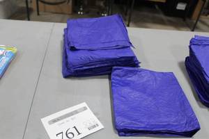Lot of (10) Kwik-Covers Banquet Fitted Table Cover ReusableDisposable Blue 8 (in package)