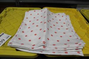 Lot of (8) Pillow Case White with Red Dots